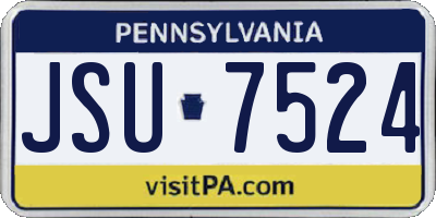 PA license plate JSU7524