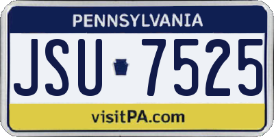 PA license plate JSU7525