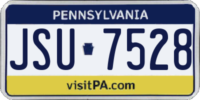 PA license plate JSU7528