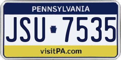 PA license plate JSU7535