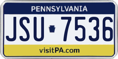 PA license plate JSU7536