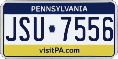 PA license plate JSU7556