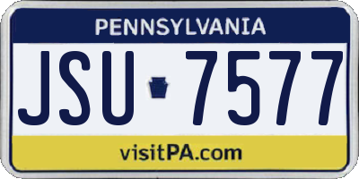 PA license plate JSU7577