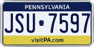 PA license plate JSU7597