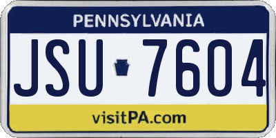 PA license plate JSU7604