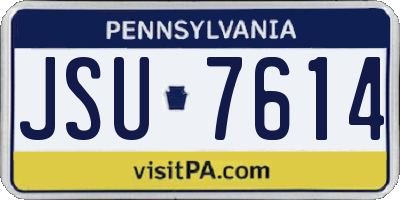 PA license plate JSU7614