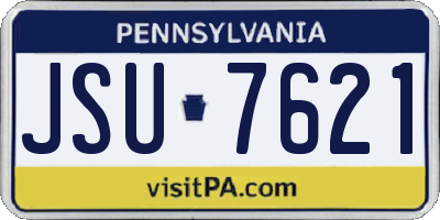 PA license plate JSU7621