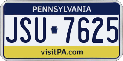 PA license plate JSU7625