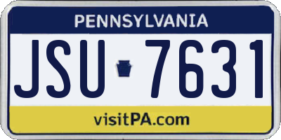 PA license plate JSU7631