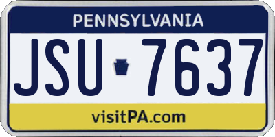 PA license plate JSU7637