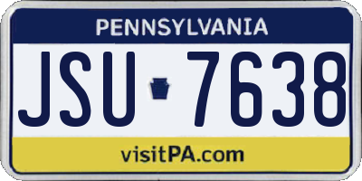 PA license plate JSU7638