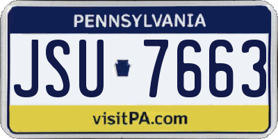 PA license plate JSU7663