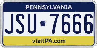 PA license plate JSU7666