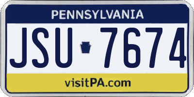 PA license plate JSU7674
