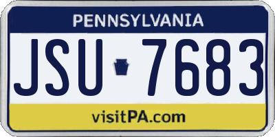 PA license plate JSU7683