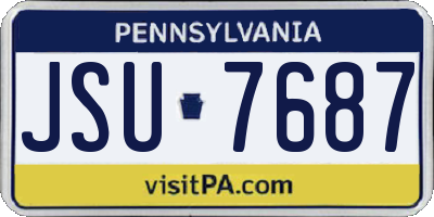 PA license plate JSU7687