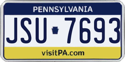 PA license plate JSU7693