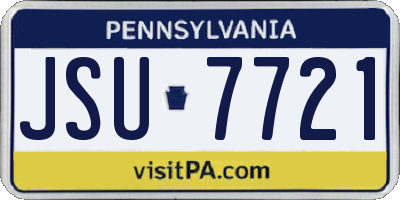 PA license plate JSU7721