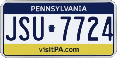 PA license plate JSU7724