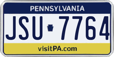 PA license plate JSU7764