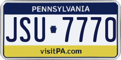 PA license plate JSU7770
