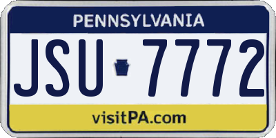 PA license plate JSU7772