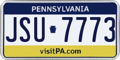 PA license plate JSU7773