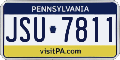 PA license plate JSU7811