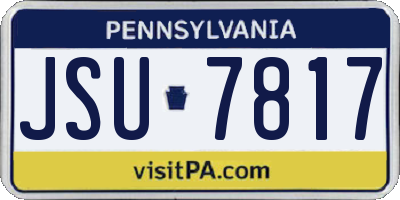 PA license plate JSU7817