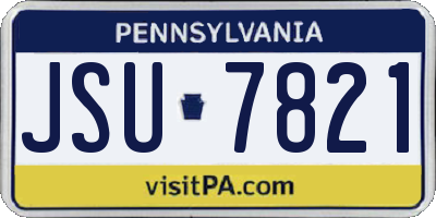 PA license plate JSU7821