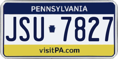 PA license plate JSU7827