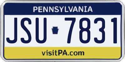 PA license plate JSU7831