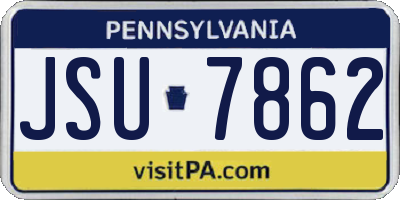 PA license plate JSU7862