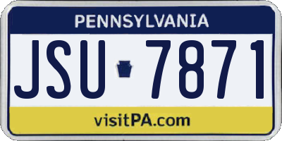 PA license plate JSU7871