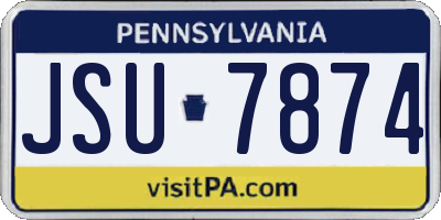 PA license plate JSU7874