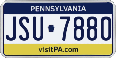 PA license plate JSU7880