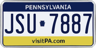 PA license plate JSU7887