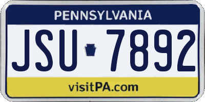 PA license plate JSU7892
