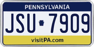 PA license plate JSU7909