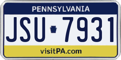PA license plate JSU7931