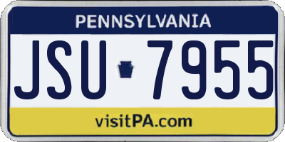PA license plate JSU7955