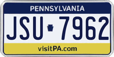 PA license plate JSU7962