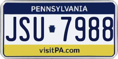 PA license plate JSU7988