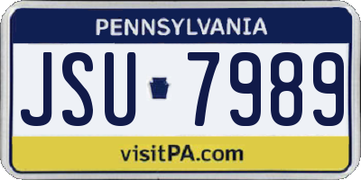 PA license plate JSU7989