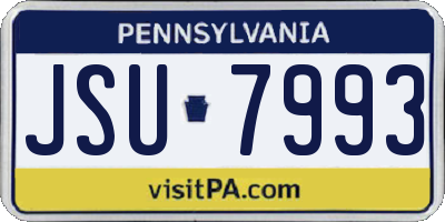 PA license plate JSU7993