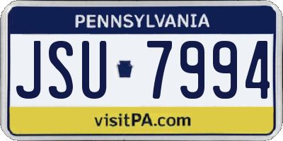 PA license plate JSU7994