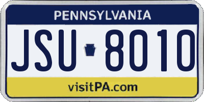 PA license plate JSU8010