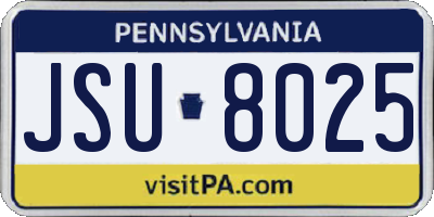 PA license plate JSU8025
