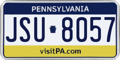 PA license plate JSU8057