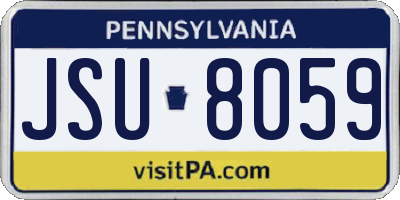 PA license plate JSU8059